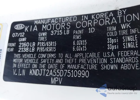 2013 Kia Soul from USA, damaged, VIN KNDJT2A55D7510990